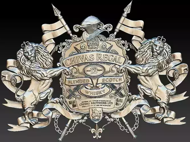 3D MODEL OF CHIVAS REGAL WHISKY FOR CNC AND 3D PRINTING