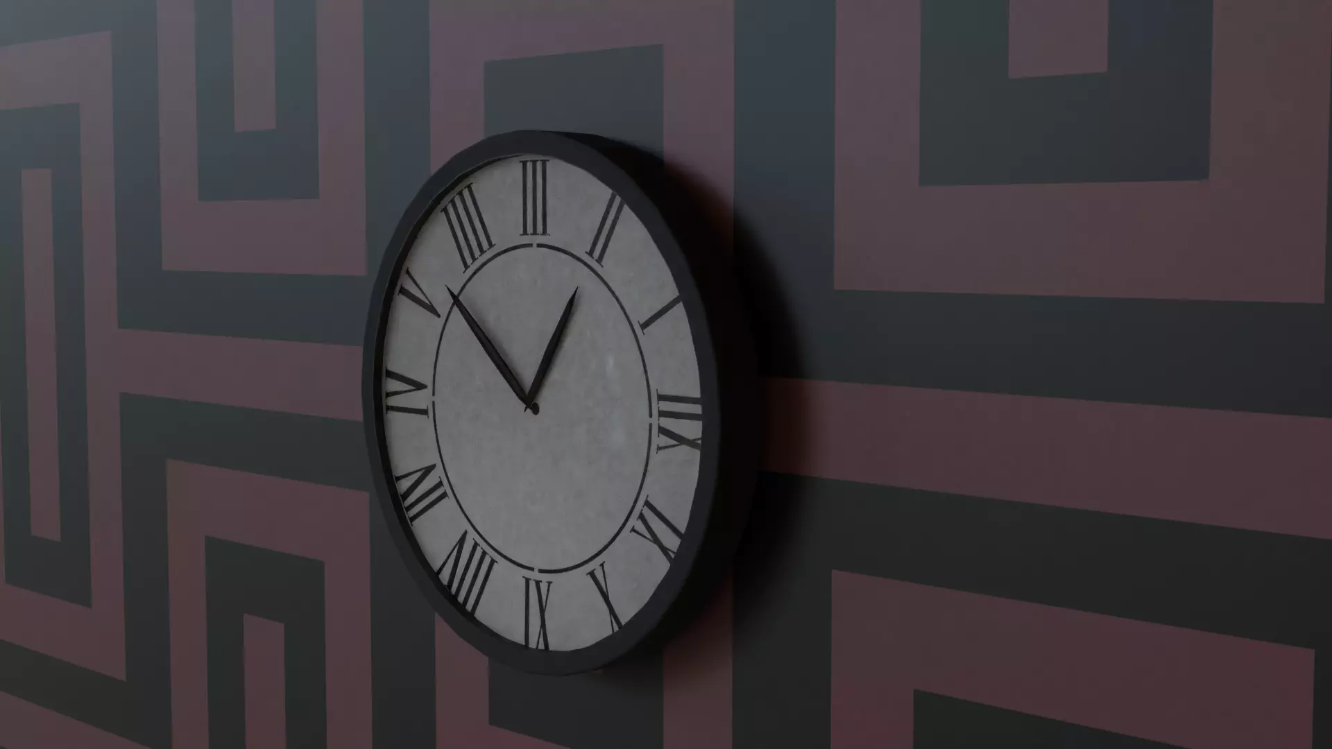 Clock with roman numerals on wall Free 3D model