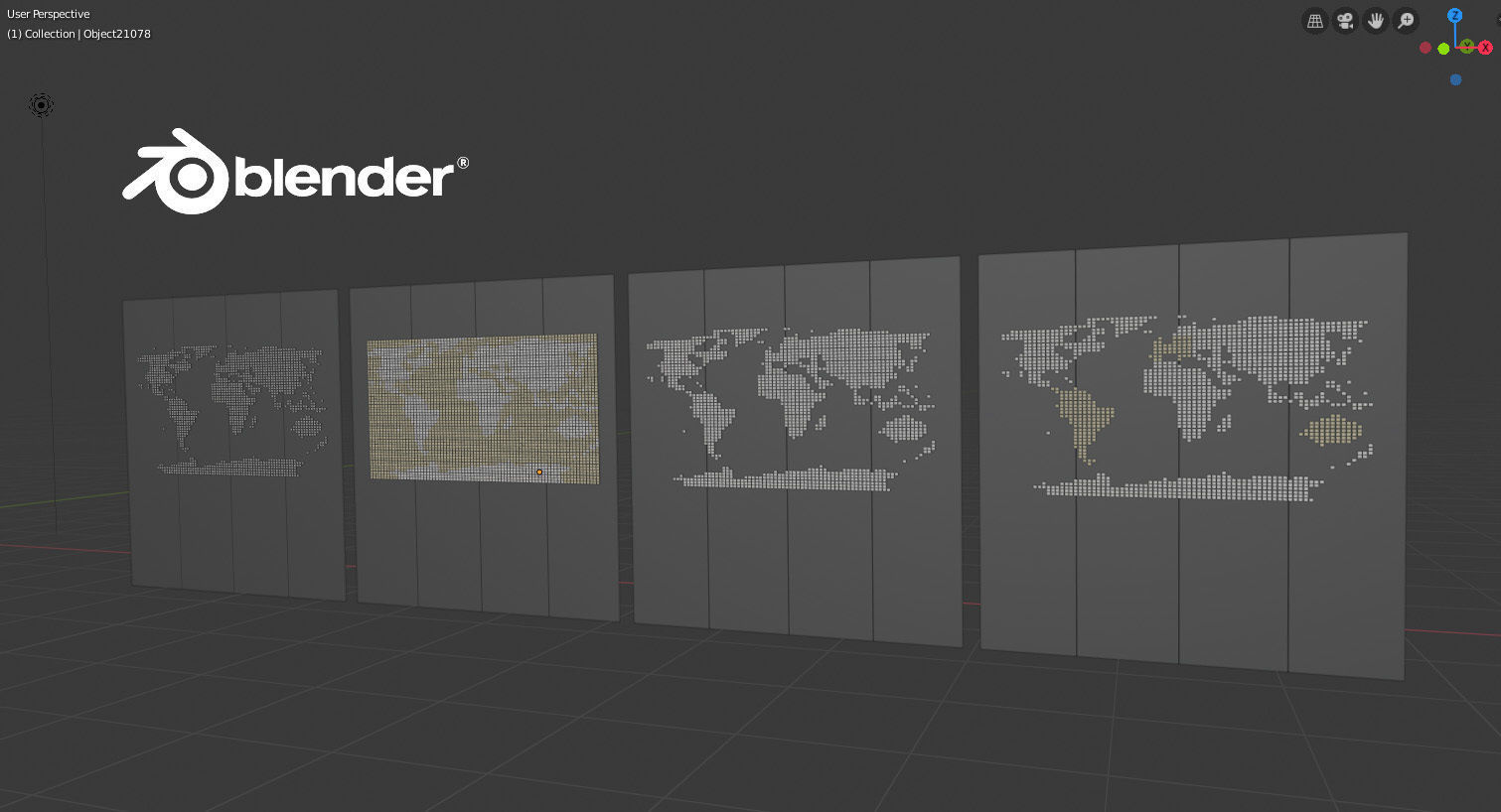 World Map Wall Art Pin 3D model_5