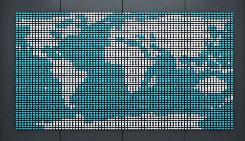 World Map Wall Art Pin 3D model_4