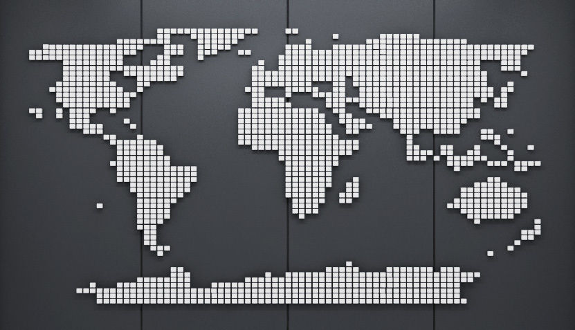 World Map Wall Art Pin 3D model_1