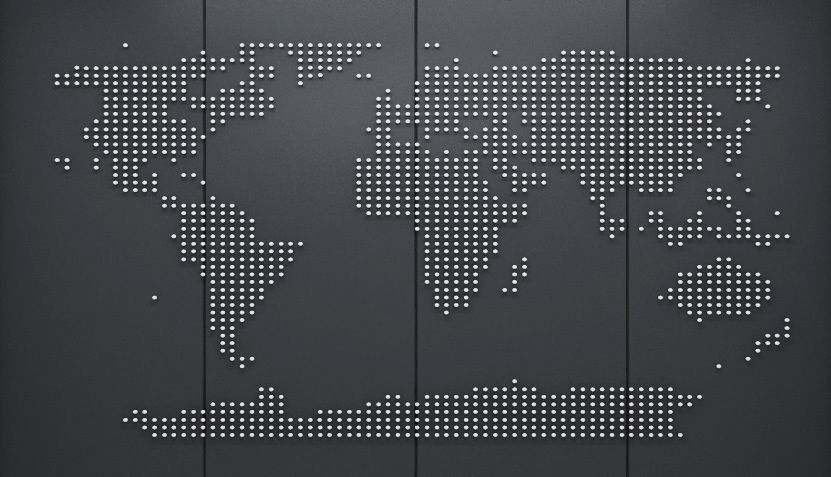 World Map Wall Art Pin 3D model_2
