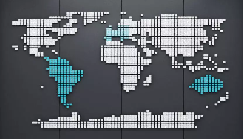 World Map Wall Art Pin 3D model_0