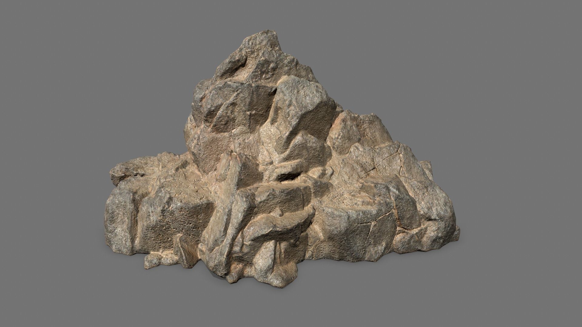 Rock Set pile of rocks Low-poly 3D model_5
