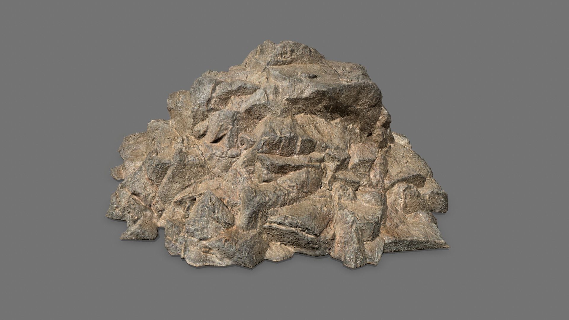 Rock Set pile of rocks Low-poly 3D model_8