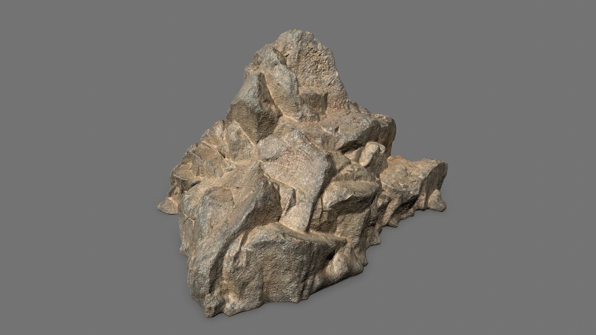 Rock Set pile of rocks Low-poly 3D model_4