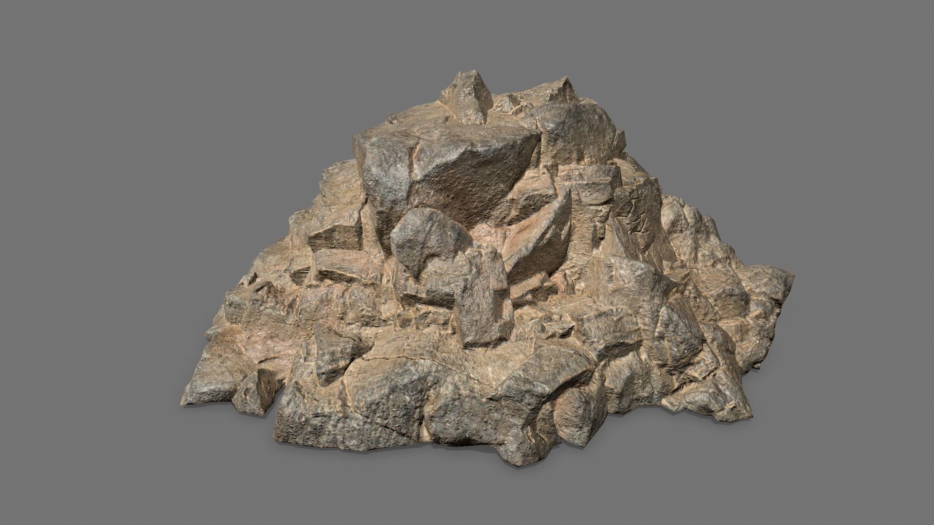 Rock Set pile of rocks Low-poly 3D model_7