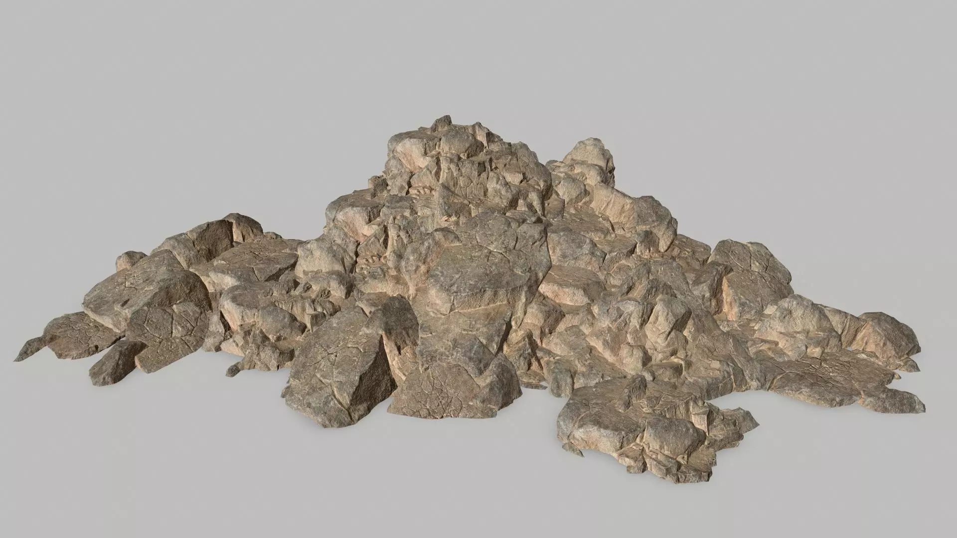 Rock Set pile of rocks Low-poly 3D model_0