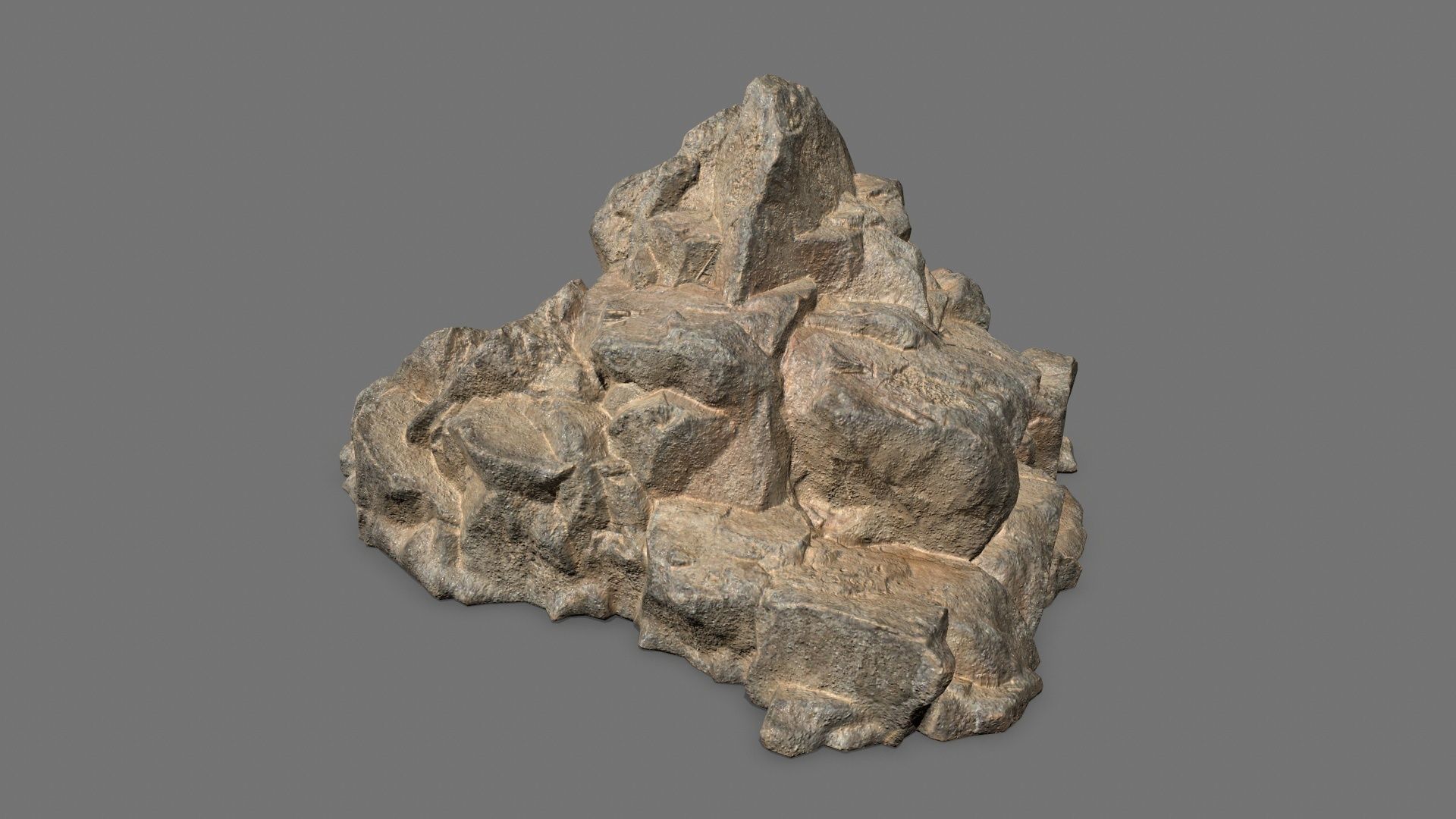 Rock Set pile of rocks Low-poly 3D model_3