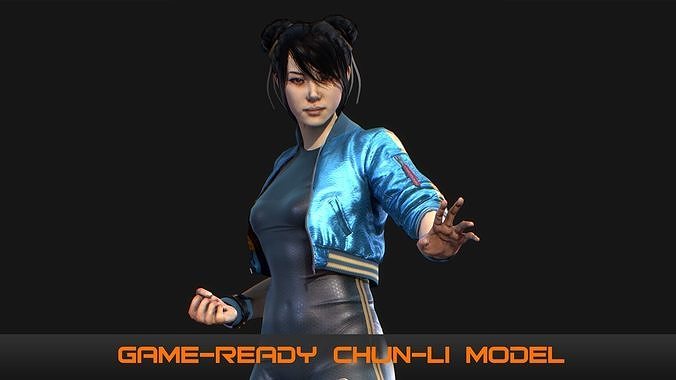 Chun Li Game Ready 3D model Low-poly 3D model