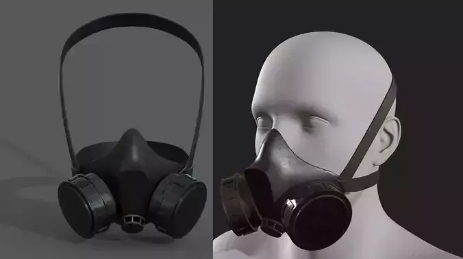 Gas mask helmet 3d model military combat fantasy cyborg 