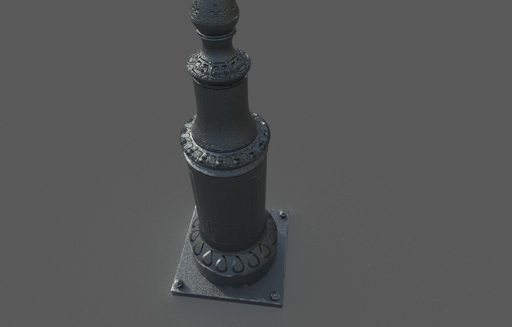 Lampost street lamp Low-poly 3D model_4