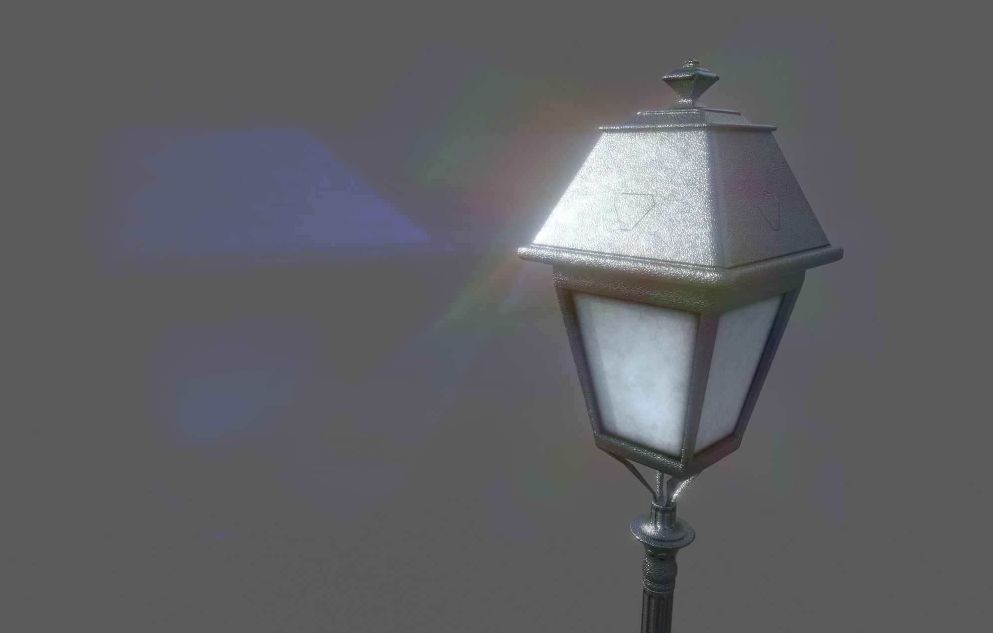 Lampost street lamp Low-poly 3D model_3