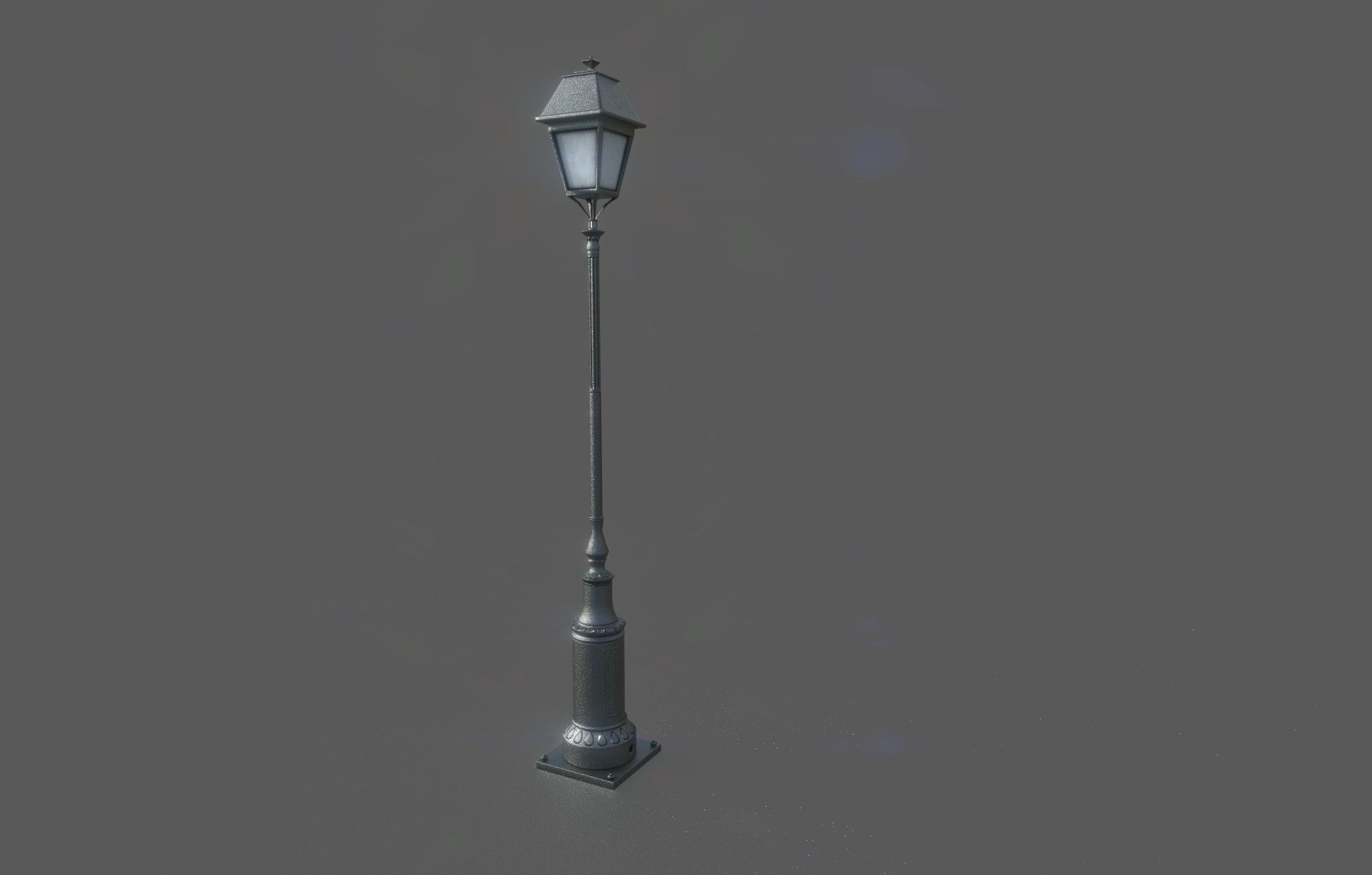 Lampost street lamp Low-poly 3D model_2