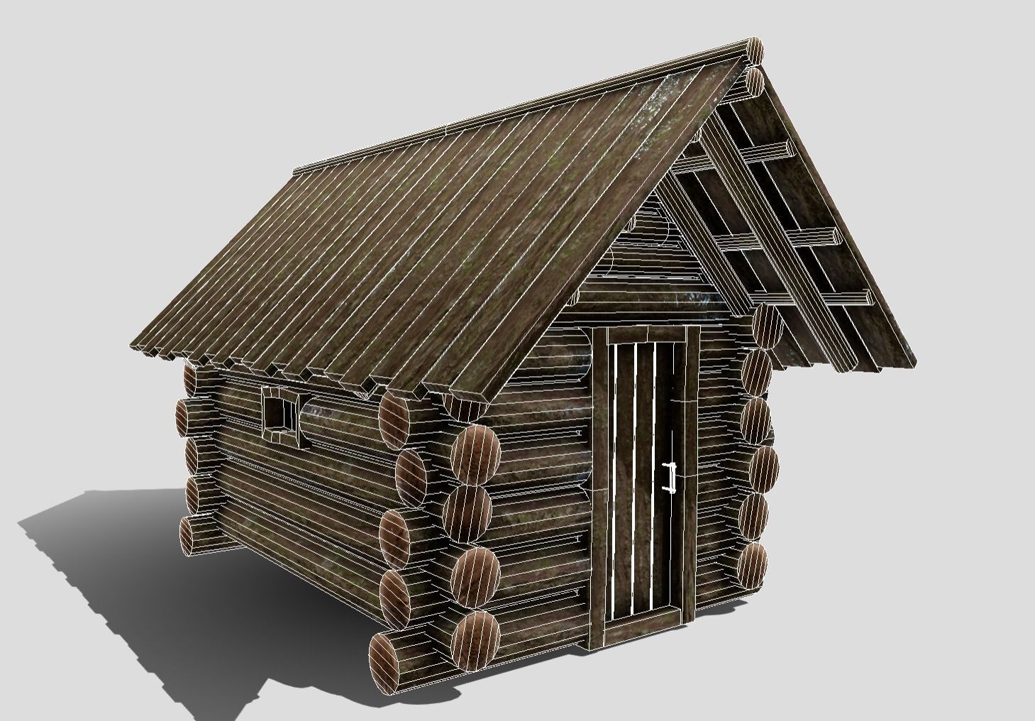 Medieval Cabin Low-poly 3D model_8