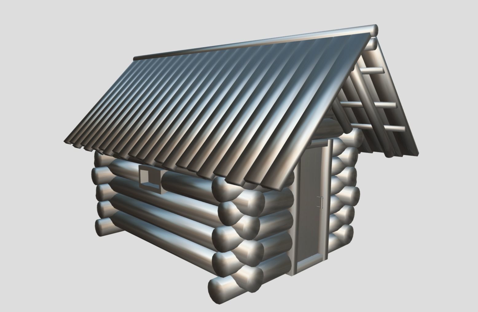 Medieval Cabin Low-poly 3D model_11