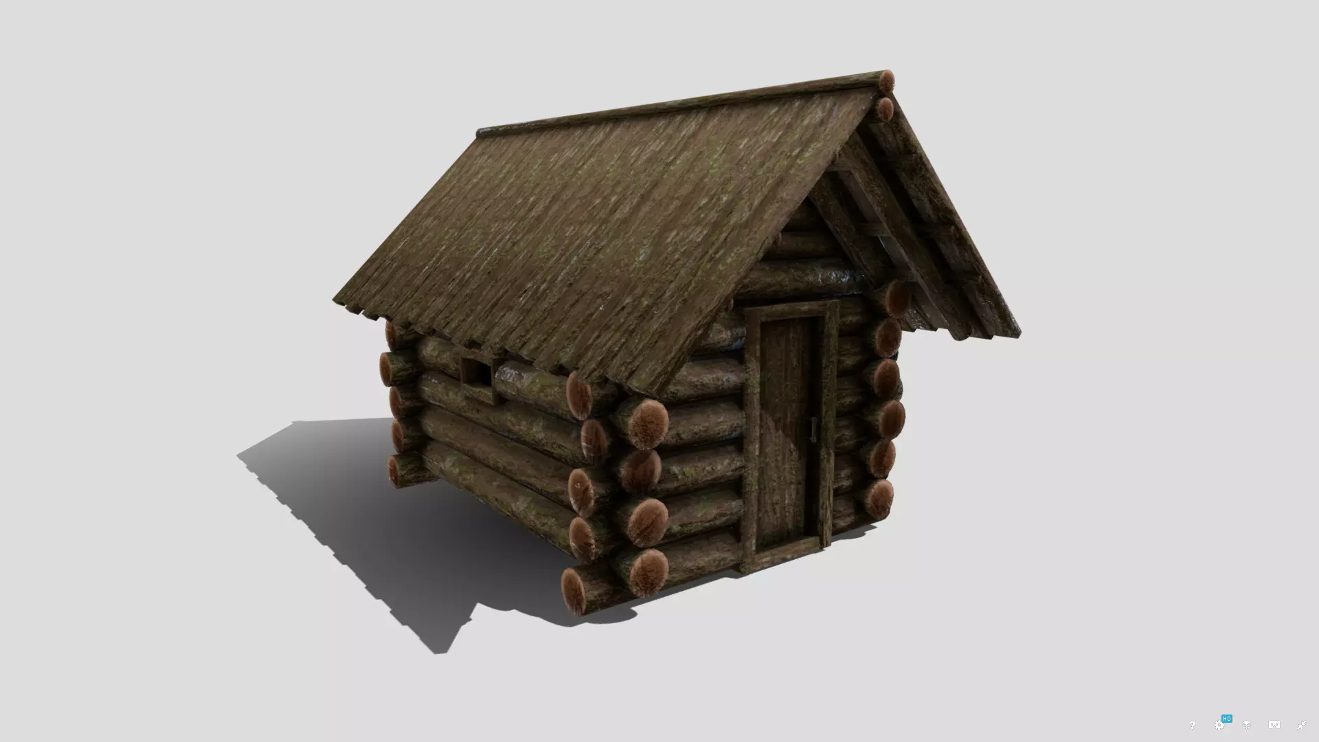 Medieval Cabin Low-poly 3D model_0