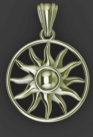 Sun pendant 3D print model_8