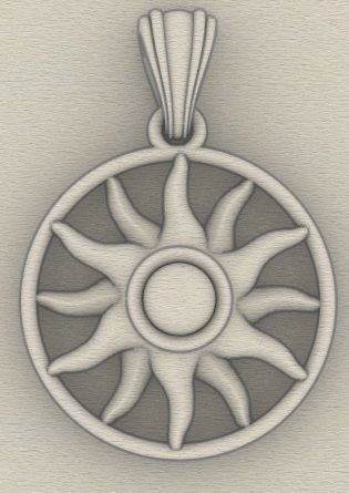 Sun pendant 3D print model_10