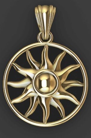 Sun pendant 3D print model_7