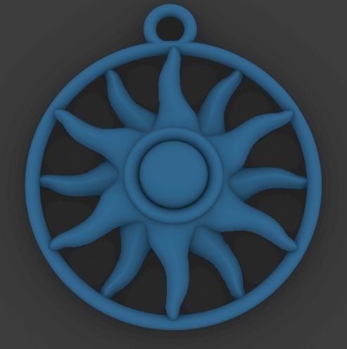 Sun pendant 3D print model_3