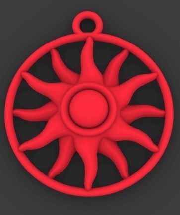 Sun pendant 3D print model_4