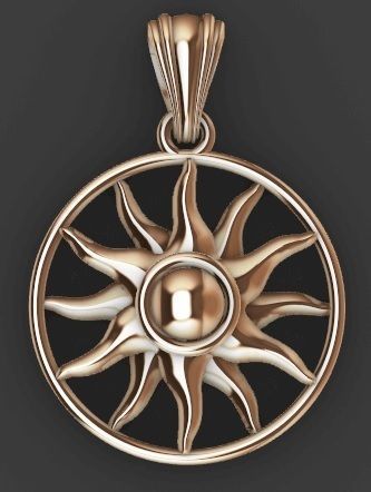Sun pendant 3D print model_9