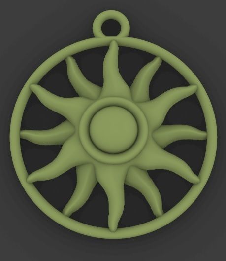 Sun pendant 3D print model_5