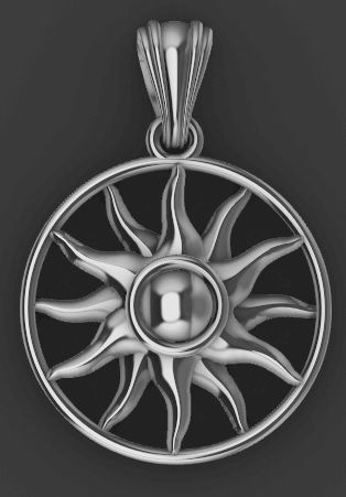 Sun pendant 3D print model_6