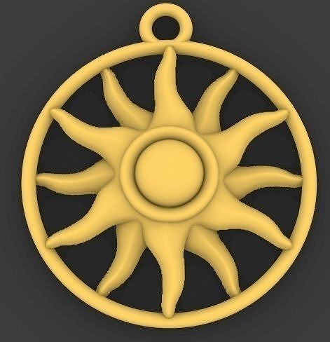 Sun pendant 3D print model