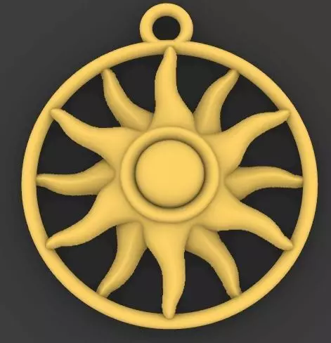 Sun pendant 3D print model_0