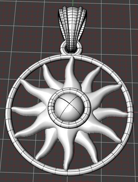 Sun pendant 3D print model_12