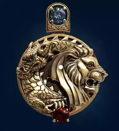 Dragon and Lion Pendant