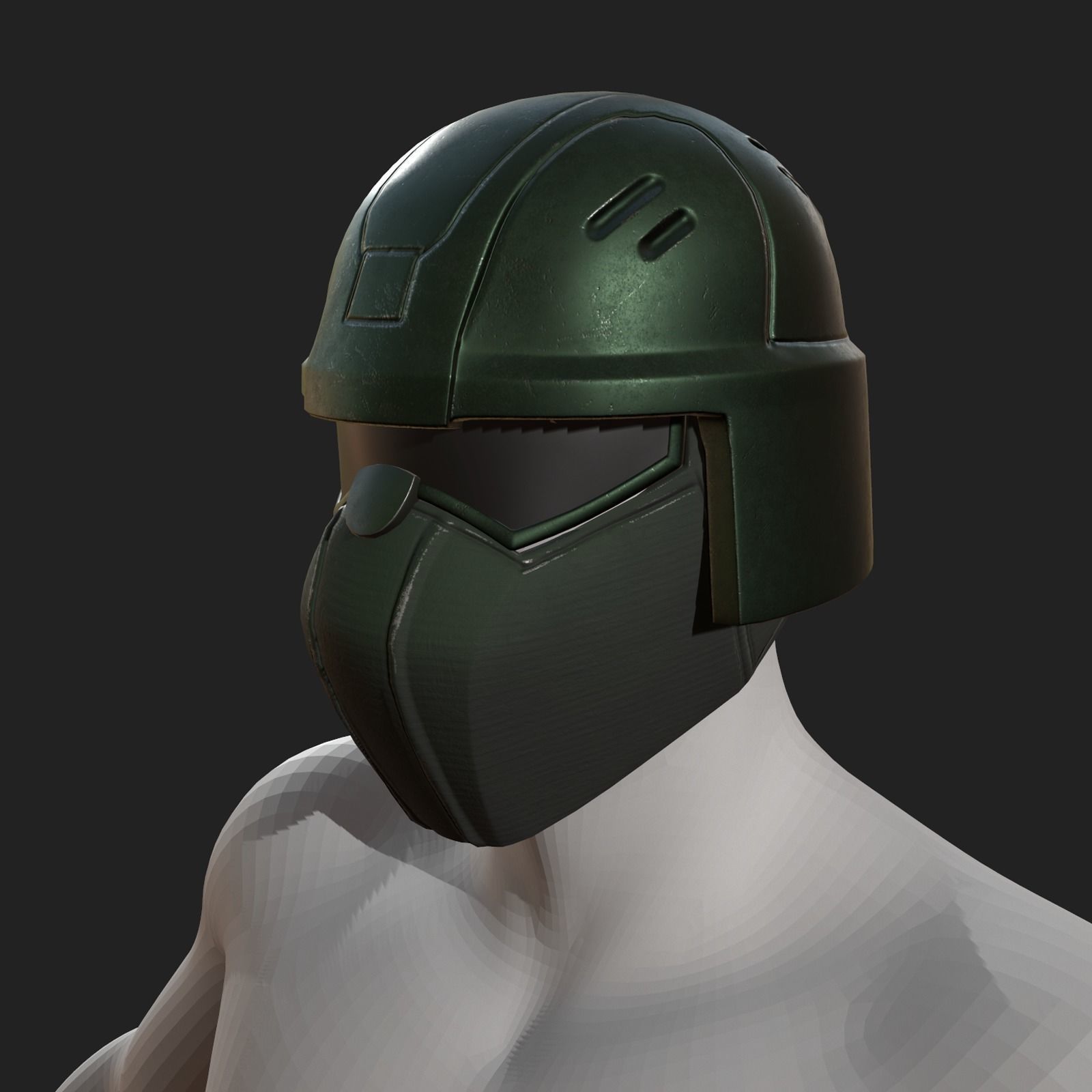 Helmet scifi military combat 3d futuristic technology fantasy Low-poly 3D model_7