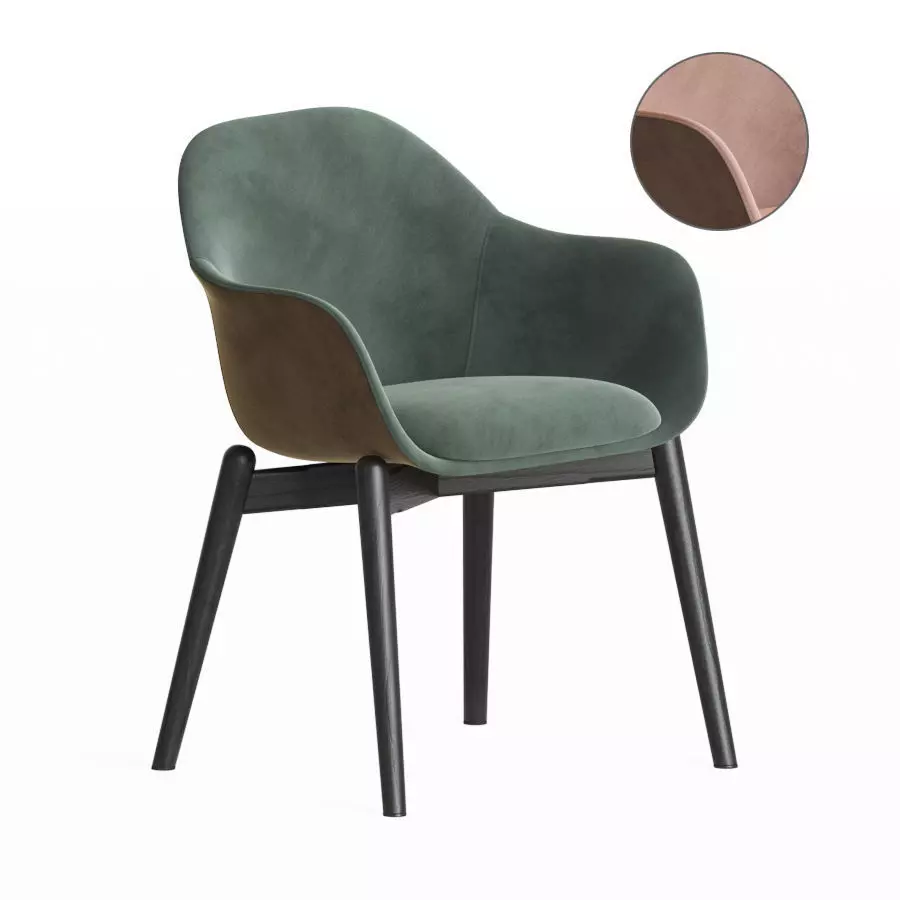 Chia Chair Wood Base 3D model
