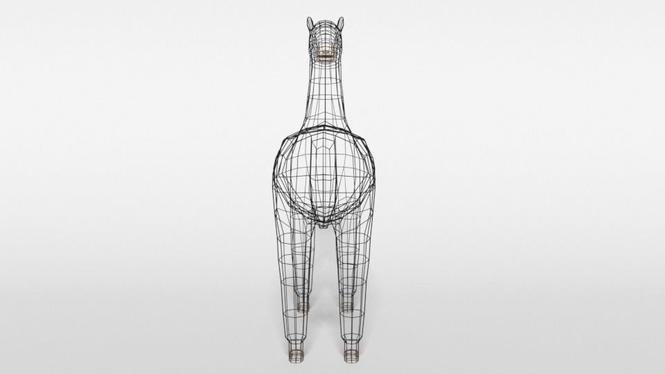 Low Poly Cartoon Alpaca Low-poly 3D model_12