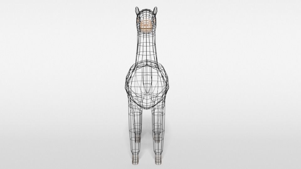 Low Poly Cartoon Alpaca Low-poly 3D model_16