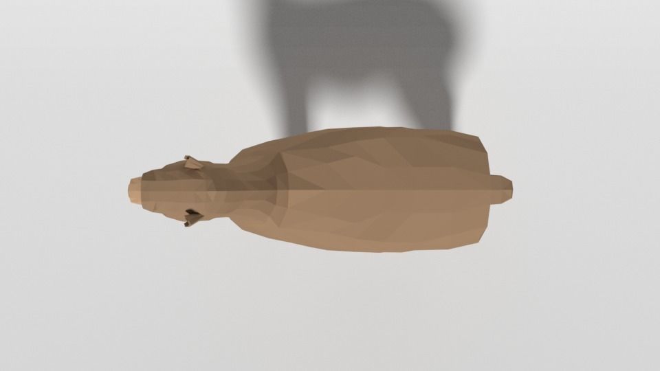 Low Poly Cartoon Alpaca Low-poly 3D model_8