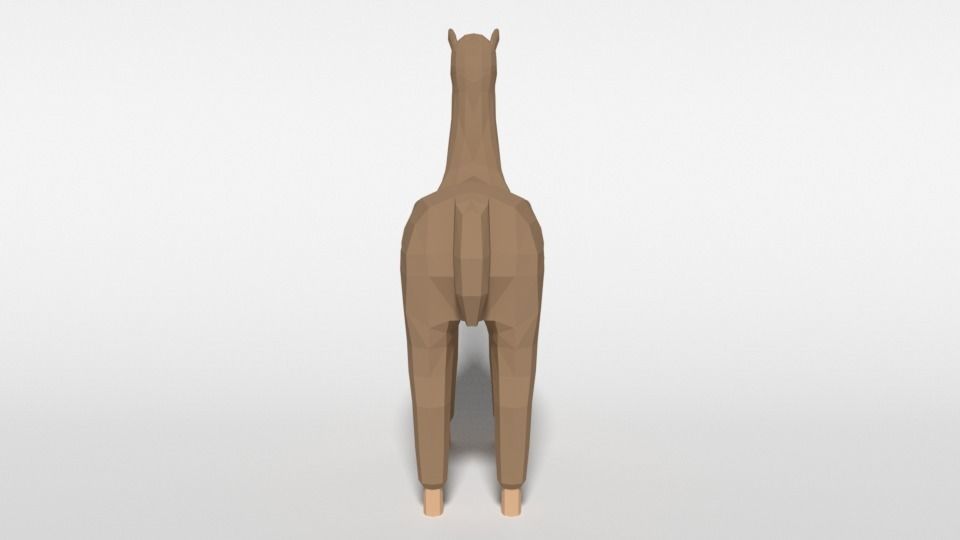 Low Poly Cartoon Alpaca Low-poly 3D model_3