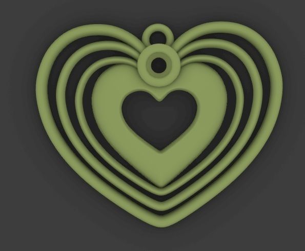 heart pendant 3D print model_2