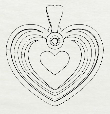 heart pendant 3D print model_8