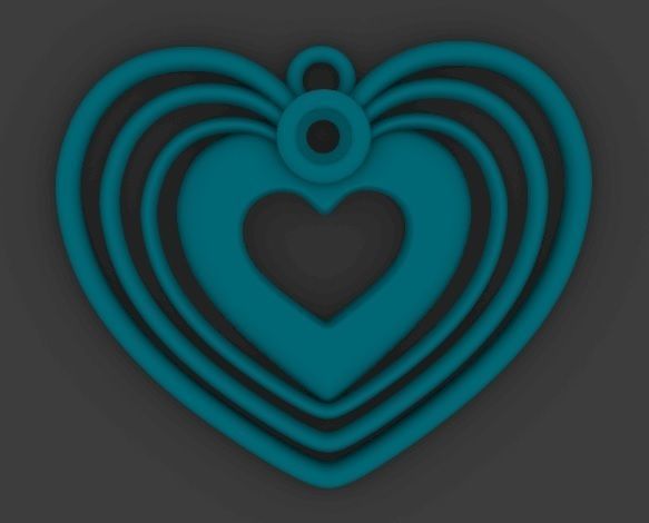 heart pendant 3D print model_3