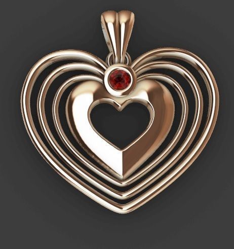 heart pendant 3D print model_6