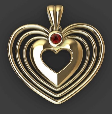 heart pendant 3D print model_4