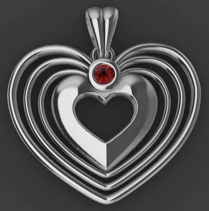 heart pendant 3D print model_0