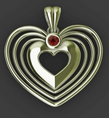 heart pendant 3D print model_5