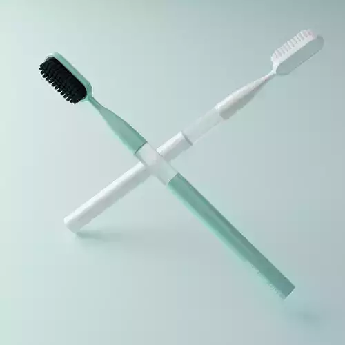 toothbrush two toothbrushes Low-poly 3D model