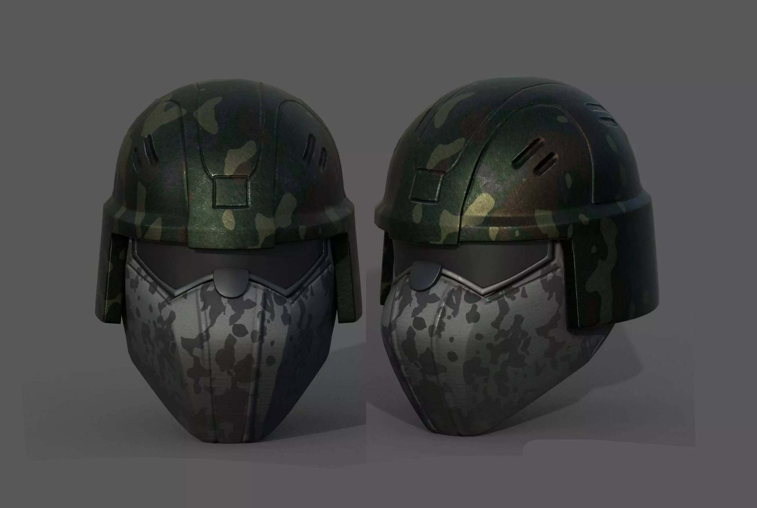 Helmet scifi military combat 3d futuristic technology space  Low-poly 3D model_0
