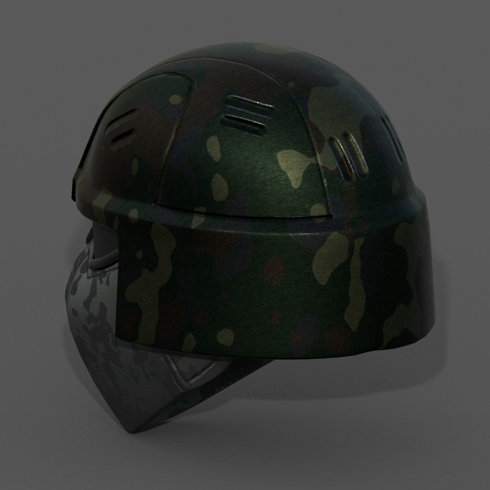 Helmet scifi military combat 3d futuristic technology space  Low-poly 3D model_6