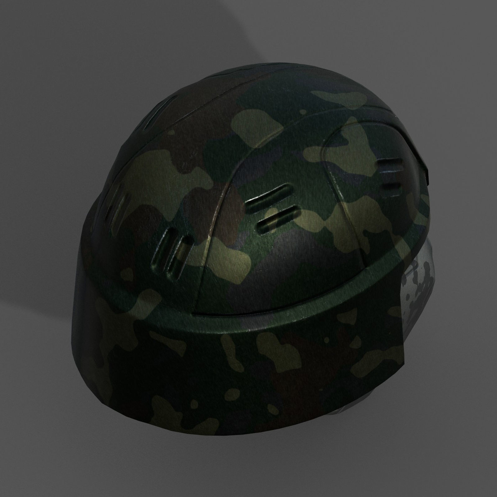 Helmet scifi military combat 3d futuristic technology space  Low-poly 3D model_8